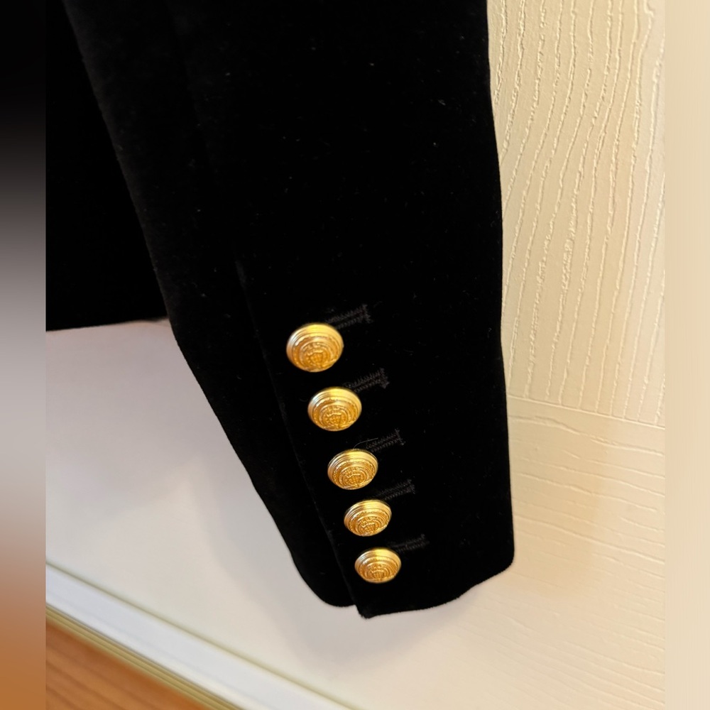 SOLD Balmain Blazer Black Velvet with Satin Lapel - Picture 2 of 5